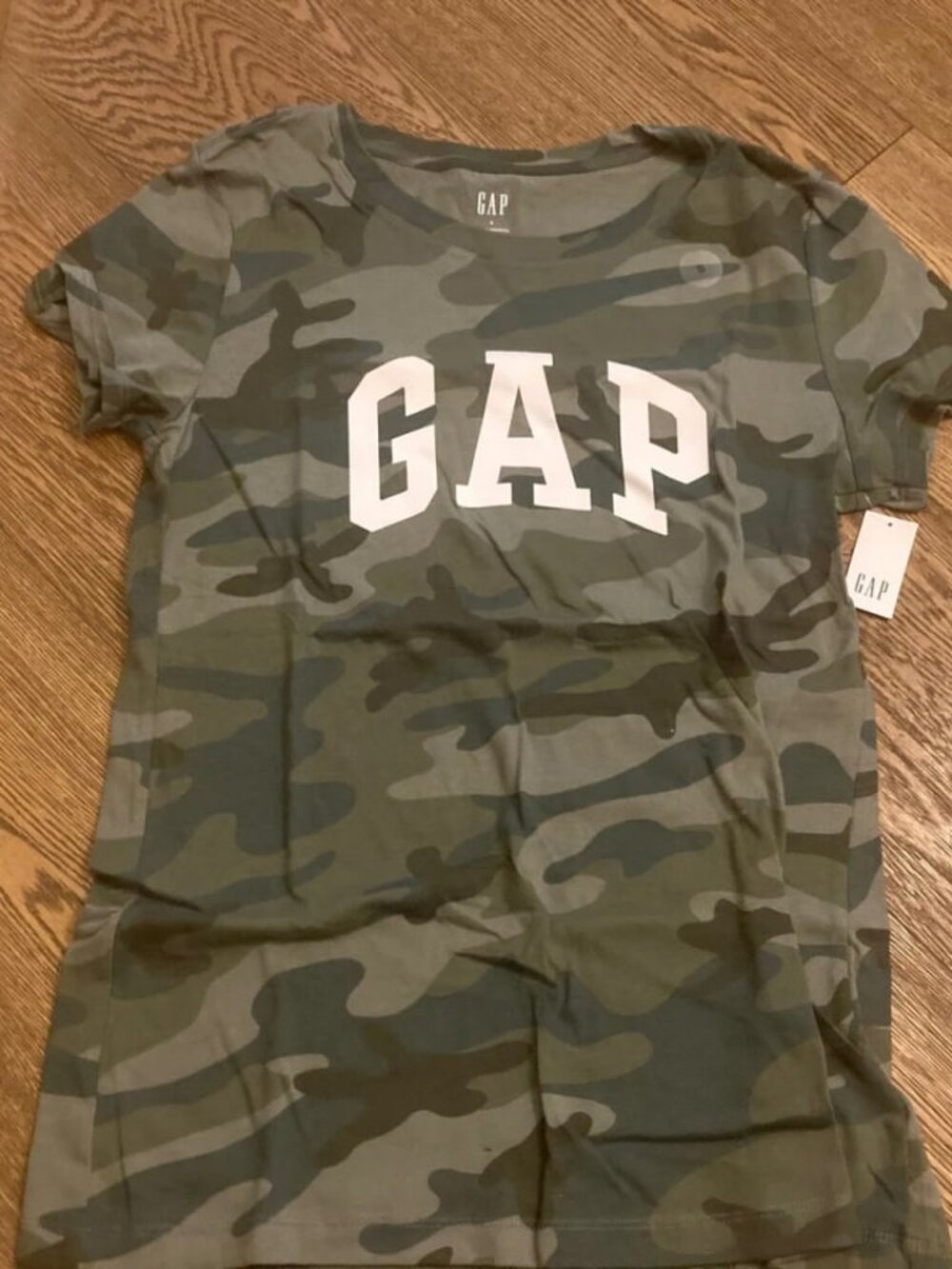 Green Camouflage Logo Graphic T-Shirt Women's Size S
